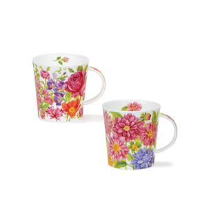 Dunoon 繁花綻放/大麗花骨瓷馬克杯對杯-320ml