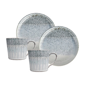 Denby 灰色藝匠漸層馬克杯+點心盤-4入