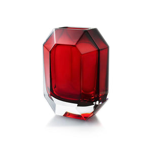 Baccarat Octogone 八角鑽型花瓶-紅-25cm