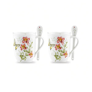 Lenox 蝶彩繽紛馬克杯茶匙組-2入-295ml