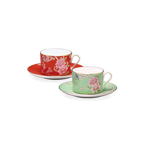 NARUMI 女王花園骨瓷茶杯組-2入-270ml