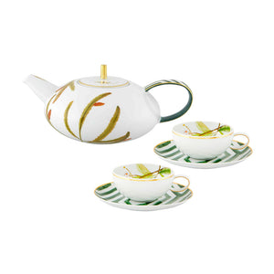 Vista Alegre 盎然盛放茶壺+茶杯組-3入