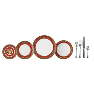 【新品】Versace 美杜莎花園餐盤超值組-8入(加贈餐具組8入)