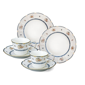 NARUMI 東方之月骨瓷咖啡杯組+點心盤-4入