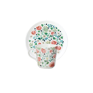 NARUMI Anna Emilia 祝福之語骨瓷馬克杯+點心盤-Thank You-2入