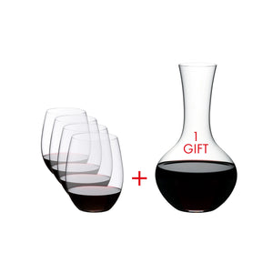 Riedel O Wine Tumbler 5件超值組-買紅酒杯4入,送醒酒瓶1只