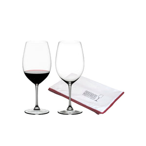 【官網獨家】Riedel 265週年限定 Vinum Cabernet/Merlot 卡本內/梅洛紅酒杯超值限量組合-2入(加贈擦拭布1只)