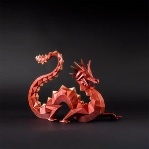 【新品/限量】Lladro 折紙藝術-龍-霧紅