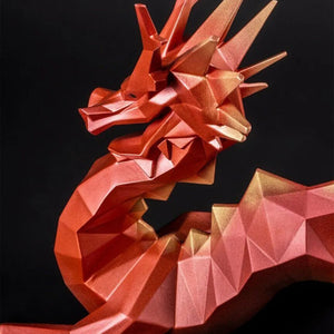 【限量】Lladro 折紙藝術-龍-霧紅