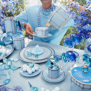 Rosenthal x Swarovski聯名 Signum有蓋馬克杯+餐盤-藍