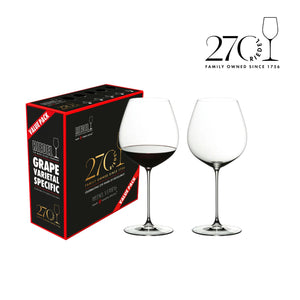 【新品-商品於8月到貨】Riedel Veritas Old World Pinot Noir 舊世界黑皮諾 270週年紅酒杯超值組-2入