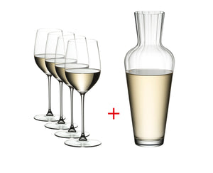 RIEDEL Veritas 5件超值組-買Riesling/Zinfandel 白酒杯4入，送Mosel醒酒器1只