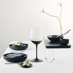 【官網獨家/任選】Riedel Sommeliers Black Series 黑梗黑底酒杯-1入(加贈原廠擦拭布)