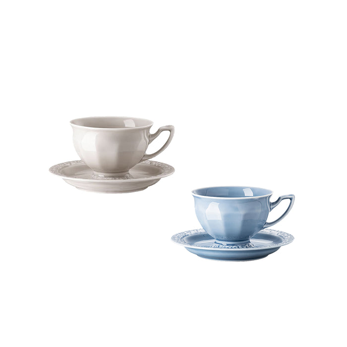 Rosenthal 經典瑪麗亞咖啡杯組對杯-夢幻藍+丁香紫-180ml