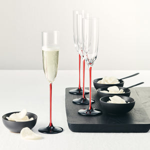 Riedel Sommeliers Black Series Sparkling 手工氣泡酒杯-紅梗黑底-1入