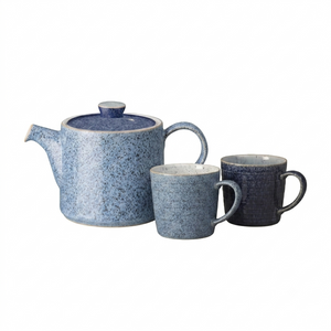 Denby 藍色藝匠茶壺+2色馬克杯