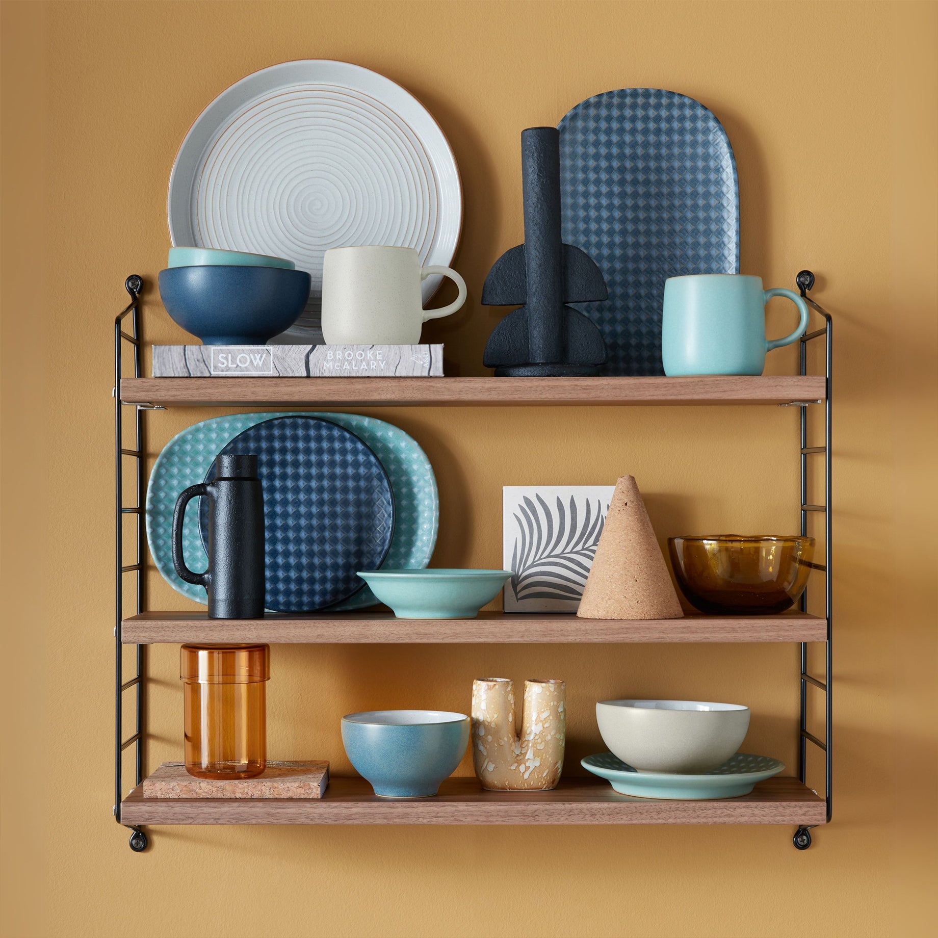 Denby 印象圖騰4色點心盤+印象4色馬克杯-8入