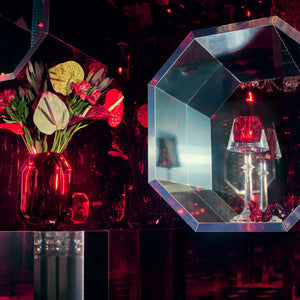 Baccarat Octogone 八角鑽型花瓶-紅-25cm