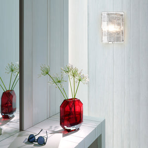 Baccarat Octogone 八角鑽型花瓶-紅-25cm