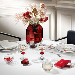 Baccarat Octogone 八角鑽型花瓶-紅-25cm