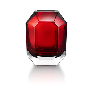 Baccarat Octogone 八角鑽型花瓶-紅-25cm
