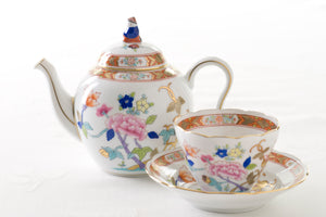 【新品】富貴牡丹 中式茶具1壺2杯組精裝禮盒-台日限定