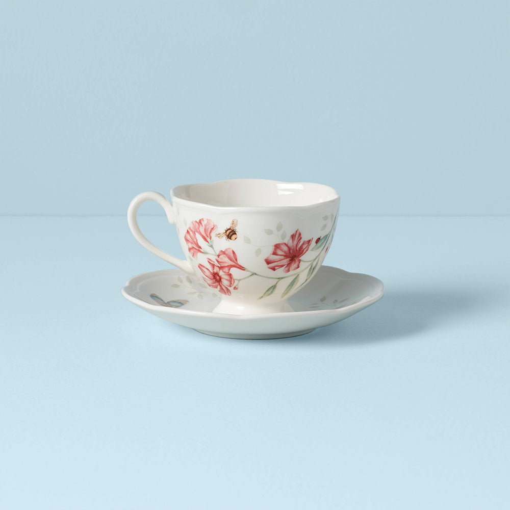 Lenox 蝶彩繽紛點心盤+茶杯組-12入