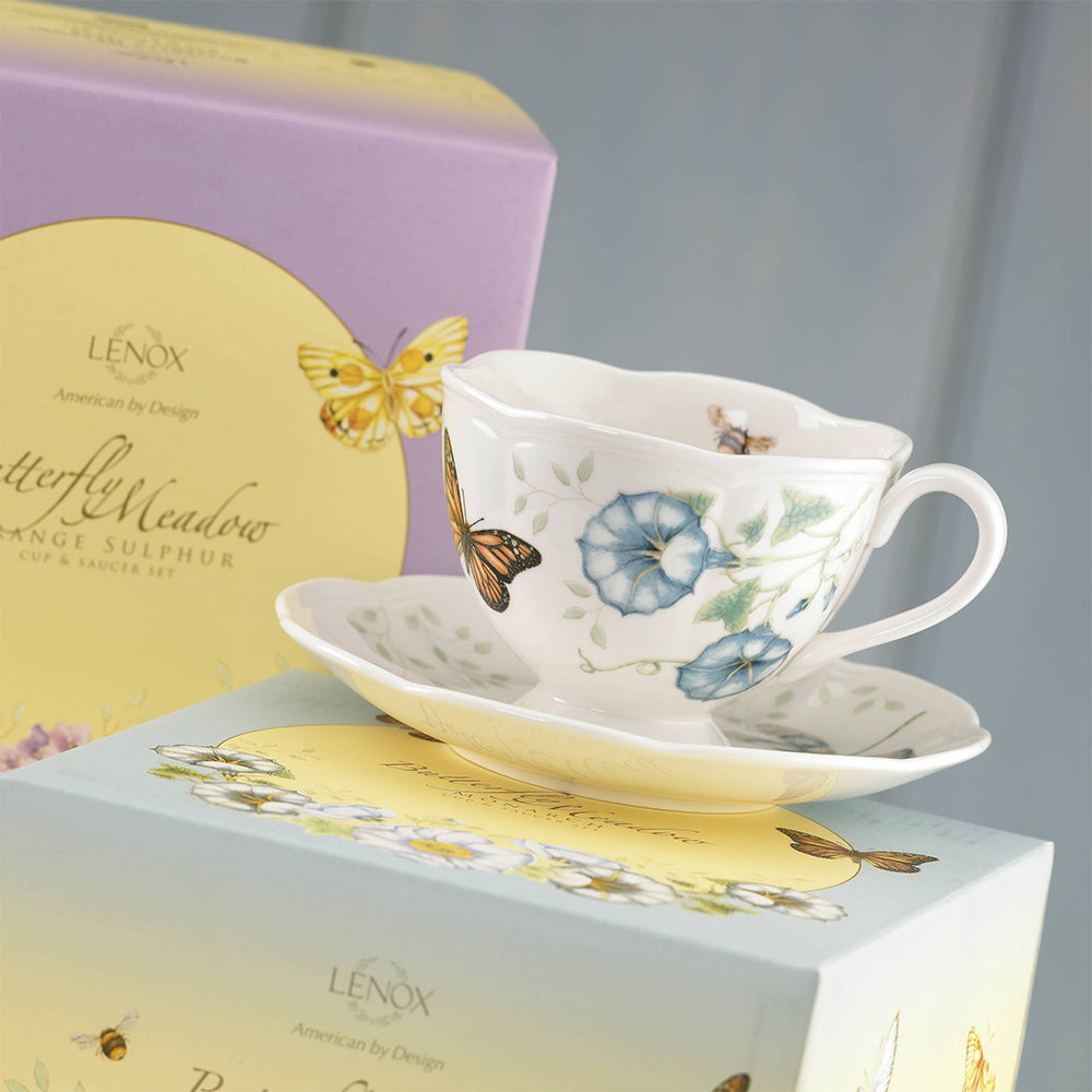 Lenox 蝶彩繽紛點心盤+茶杯組-12入
