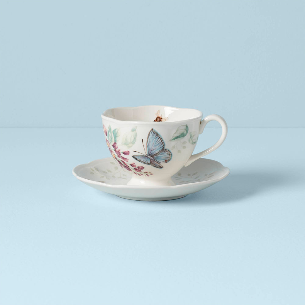 Lenox 蝶彩繽紛點心盤+茶杯組-12入