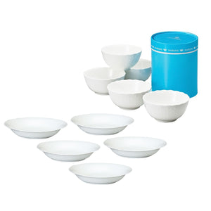 【新品】NARUMI絲綢深盤5入組+飯碗5入組