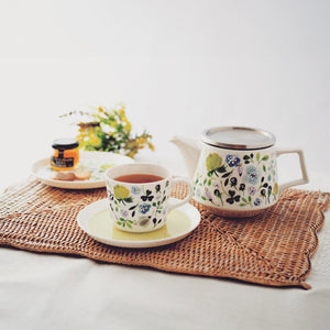 NARUMI Anna Emilia 設計師系列骨瓷茶杯組-2入+點心盤-2入