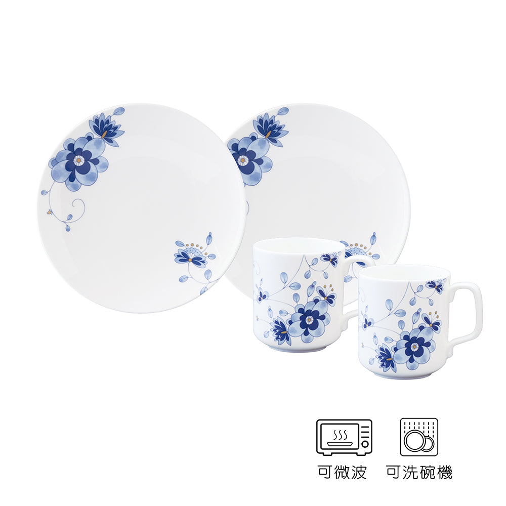 【新品】NARUMI 清新米蘭馬克杯+點心盤組-2入