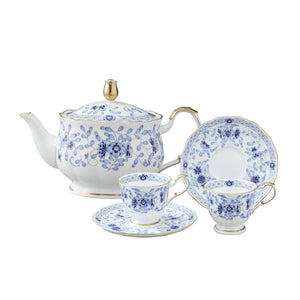 NARUMI 米蘭骨瓷茶壺+咖啡杯組(200ml)-3入