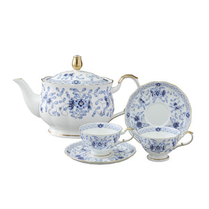 NARUMI 米蘭骨瓷茶壺+茶杯組(210ml)-3入