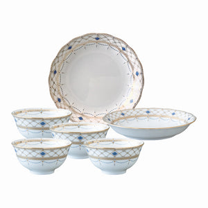 【新品】NARUMI 東京物語4入骨瓷飯碗+2入深盤-19cm
