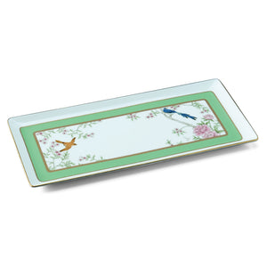 NARUMI 女王花園骨瓷矩形盤-綠-35cm