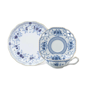 【新品】NARUMI 米蘭鏤刻寬口茶杯組+19cm點心盤