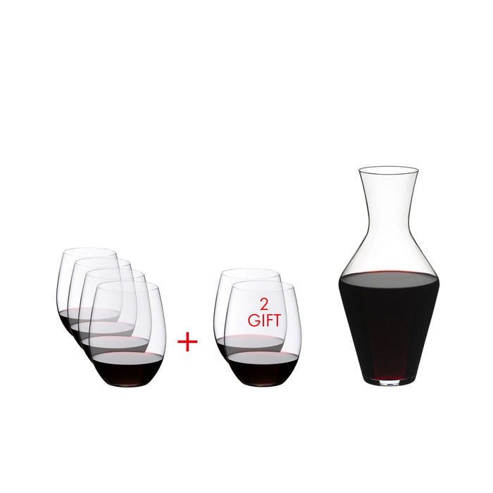 Riedel O系列20週年限定 Cabernet/Merlot 卡本內/梅洛紅酒杯超值組+醒酒瓶