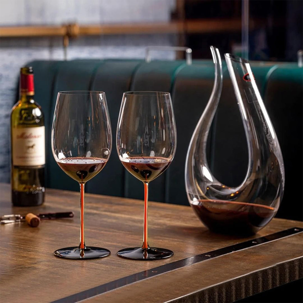 【新品/限量】Riedel Sommeliers Black Series 手工紅酒杯-橘梗黑底-2入