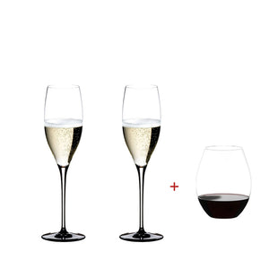 Riedel Sommeliers Black Tie Vintage 年份手工香檳杯-黑底-2入(再贈O to Go紅酒杯1入)