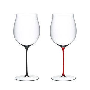 【新品】RIEDEL Superleggero Burgundy勃根地機製紅酒杯-霧黑+霧紅梗對杯-2入