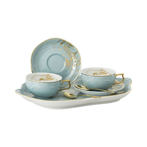 【新品】 Rosenthal 百年典雅洛可可 茶杯托盤超值組-藍金