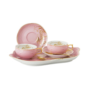 【新品】 Rosenthal 百年典雅洛可可 茶杯托盤超值組-粉金
