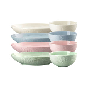 Rosenthal 春日假期麥片碗+深盤4色組-藍+薄荷綠+粉+白-8入