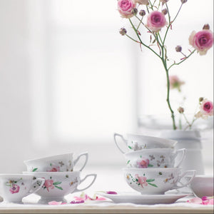 【任選優惠】Rosenthal 經典瑪麗亞玫瑰點心盤+茶杯/咖啡杯組