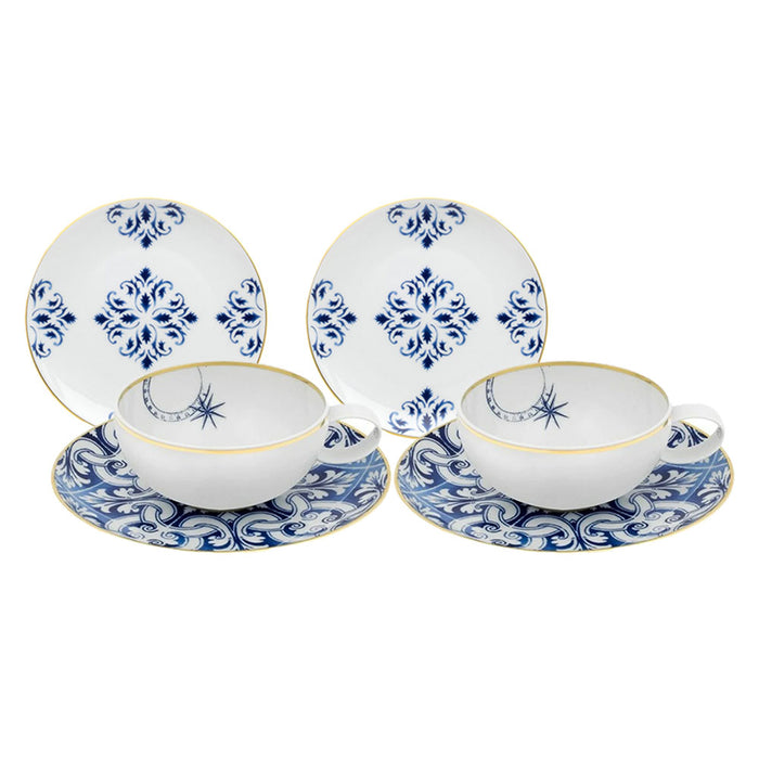 Vista Alegre 布魯諾飛越大西洋茶杯組+奶油盤-4入