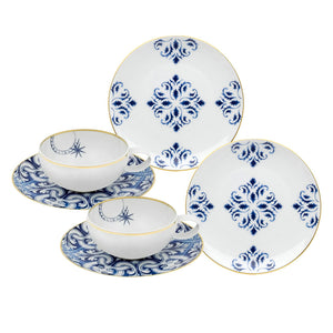 Vista Alegre 布魯諾飛越大西洋茶杯組+奶油盤-4入