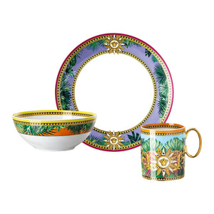 Versace 叢林動物馬克杯+麥片碗+點心盤-3入