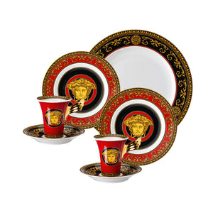 Versace 美杜莎咖啡杯組+18cm點心盤+27cm餐盤-5入