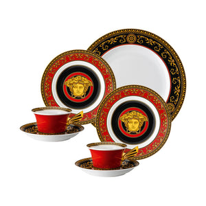 Versace 美杜莎茶杯組+18cm點心盤+27cm餐盤-5入